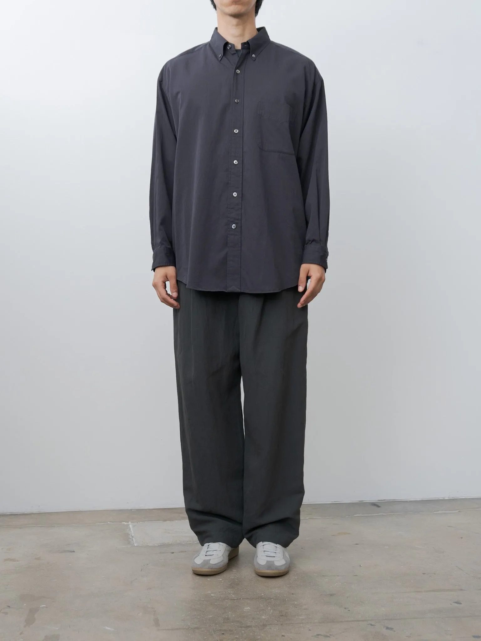 Organic Cotton Washer Satin Shirt - Navy sold by Namu Shop product image thumbnail 5