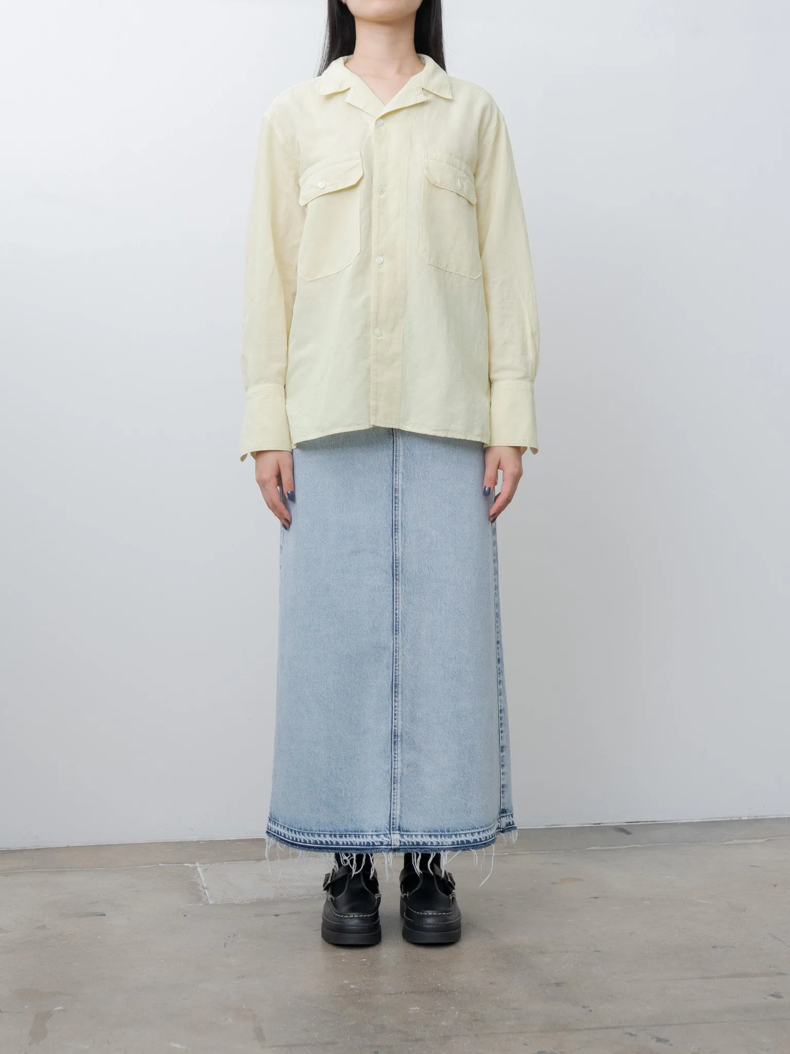 13.5oz Faded Denim Skirt - Ice Indigo sold by Namu Shop product image thumbnail 5