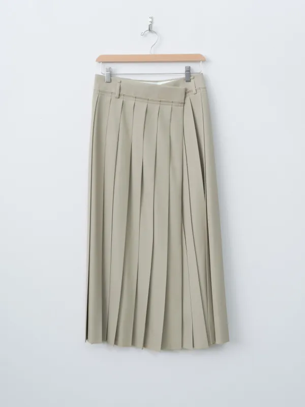 Wool Surge Pleated Skirt - Khaki Beige sold by Namu Shop