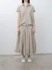 Pleated Long Skirt TC - Stone sold by Namu Shop