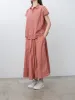 Pleated Long Skirt TC - Coral sold by Namu Shop