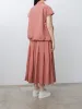 Pleated Long Skirt TC - Coral sold by Namu Shop