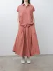 Pleated Long Skirt TC - Coral sold by Namu Shop