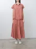 Pleated Long Skirt TC - Coral sold by Namu Shop