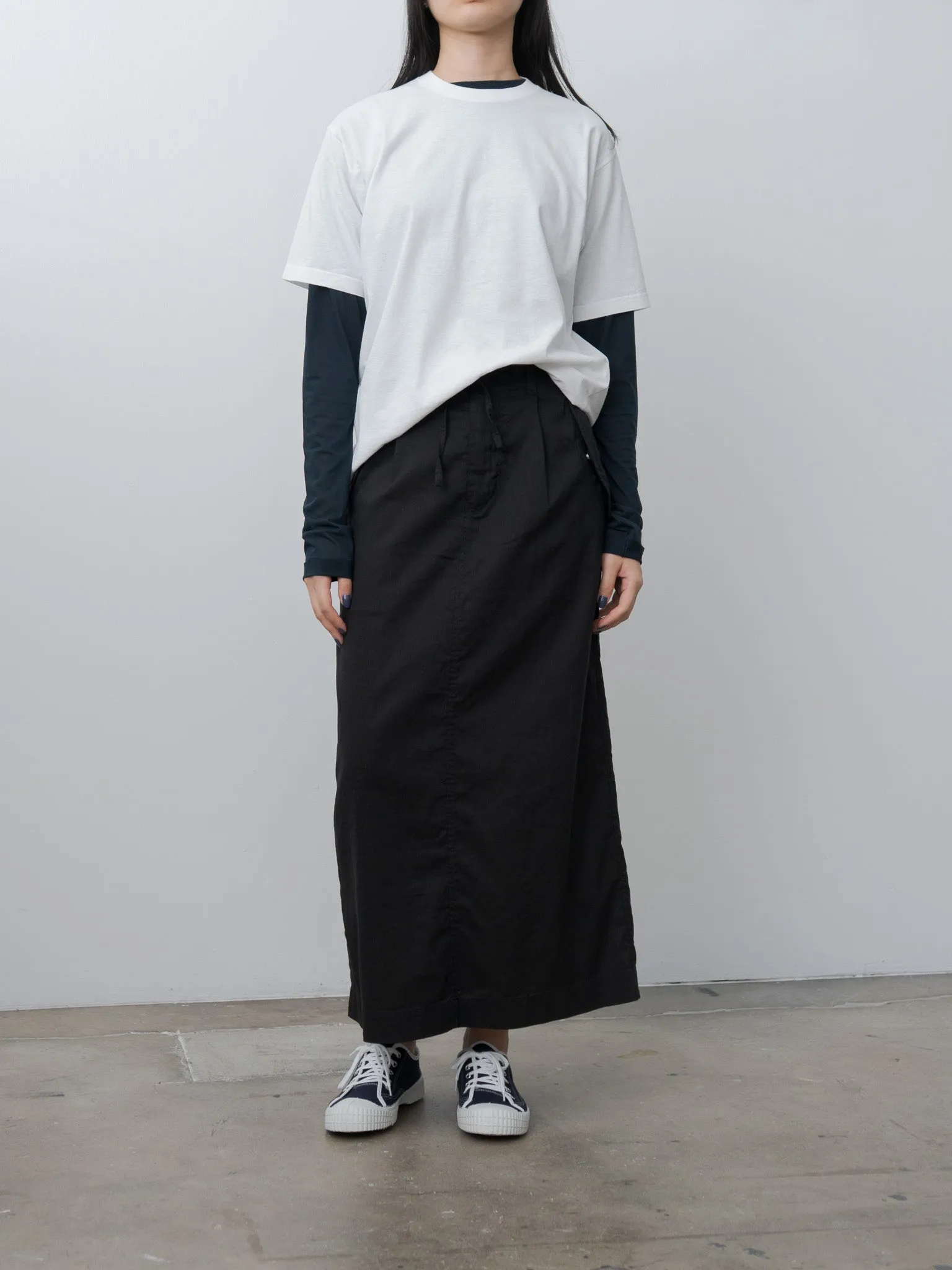 Washed & Wrinkled Cordlane Maxi Skirt - Black sold by Namu Shop product image thumbnail 2