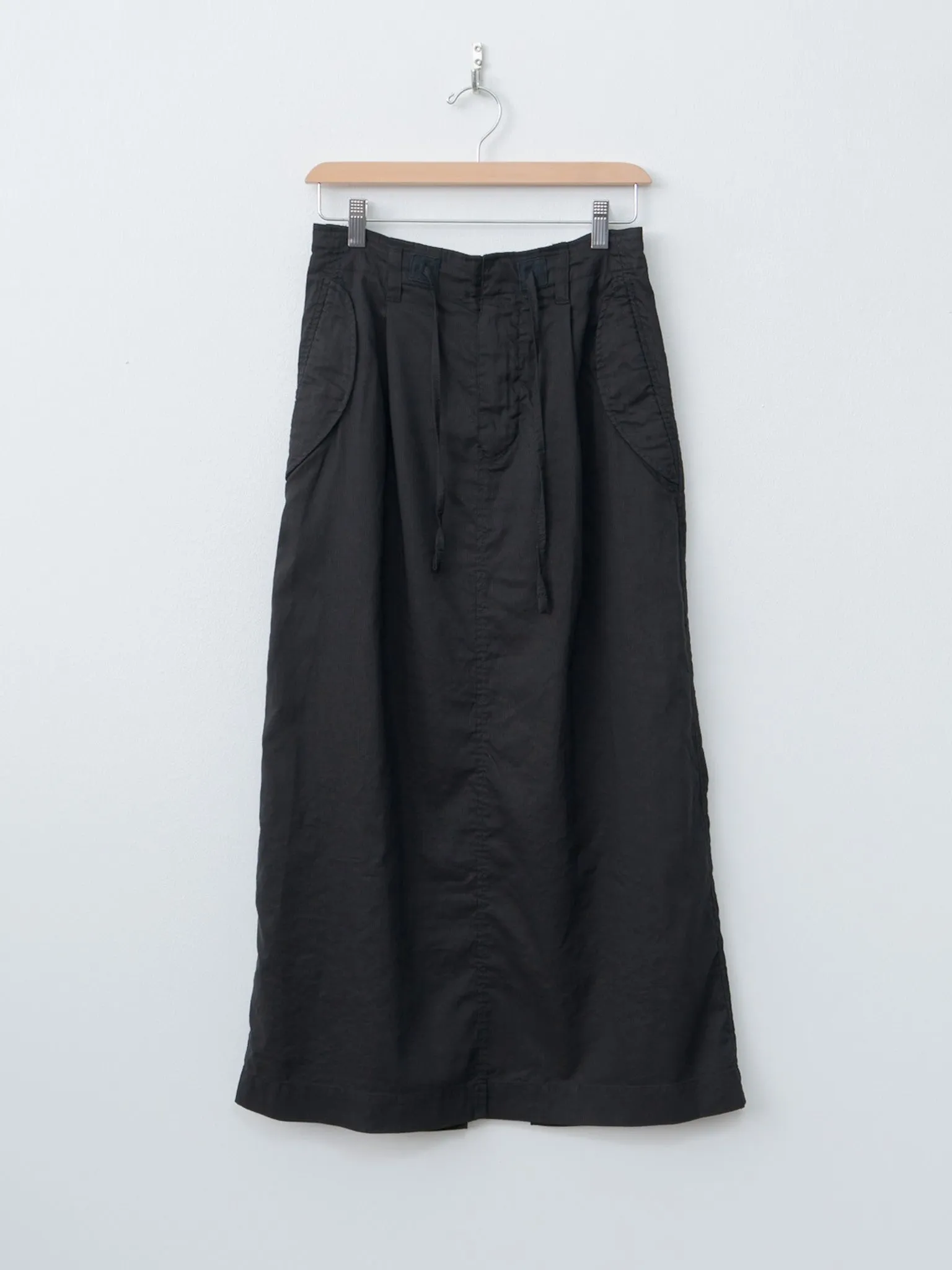 Washed & Wrinkled Cordlane Maxi Skirt - Black sold by Namu Shop