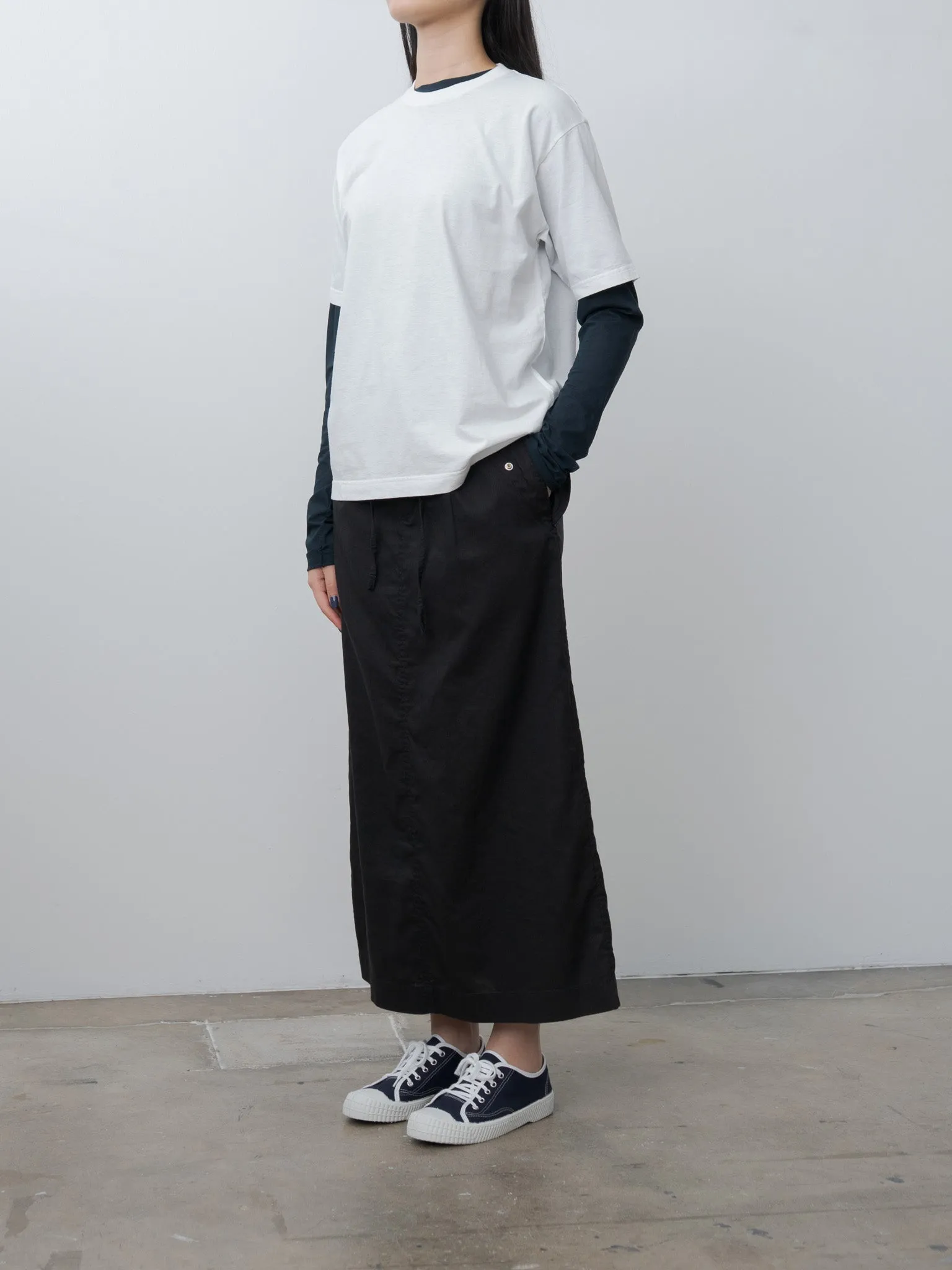 Washed & Wrinkled Cordlane Maxi Skirt - Black sold by Namu Shop product image thumbnail 3