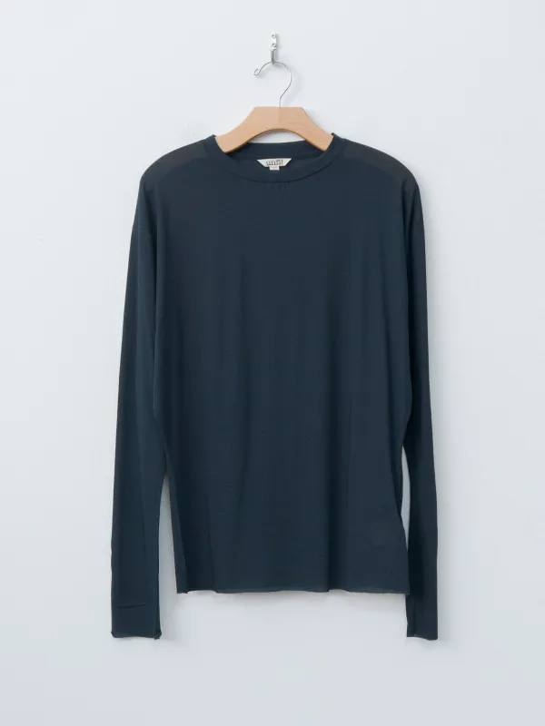 Twisted Cotton Sheer Jersey Long Sleeve - Navy sold by Namu Shop