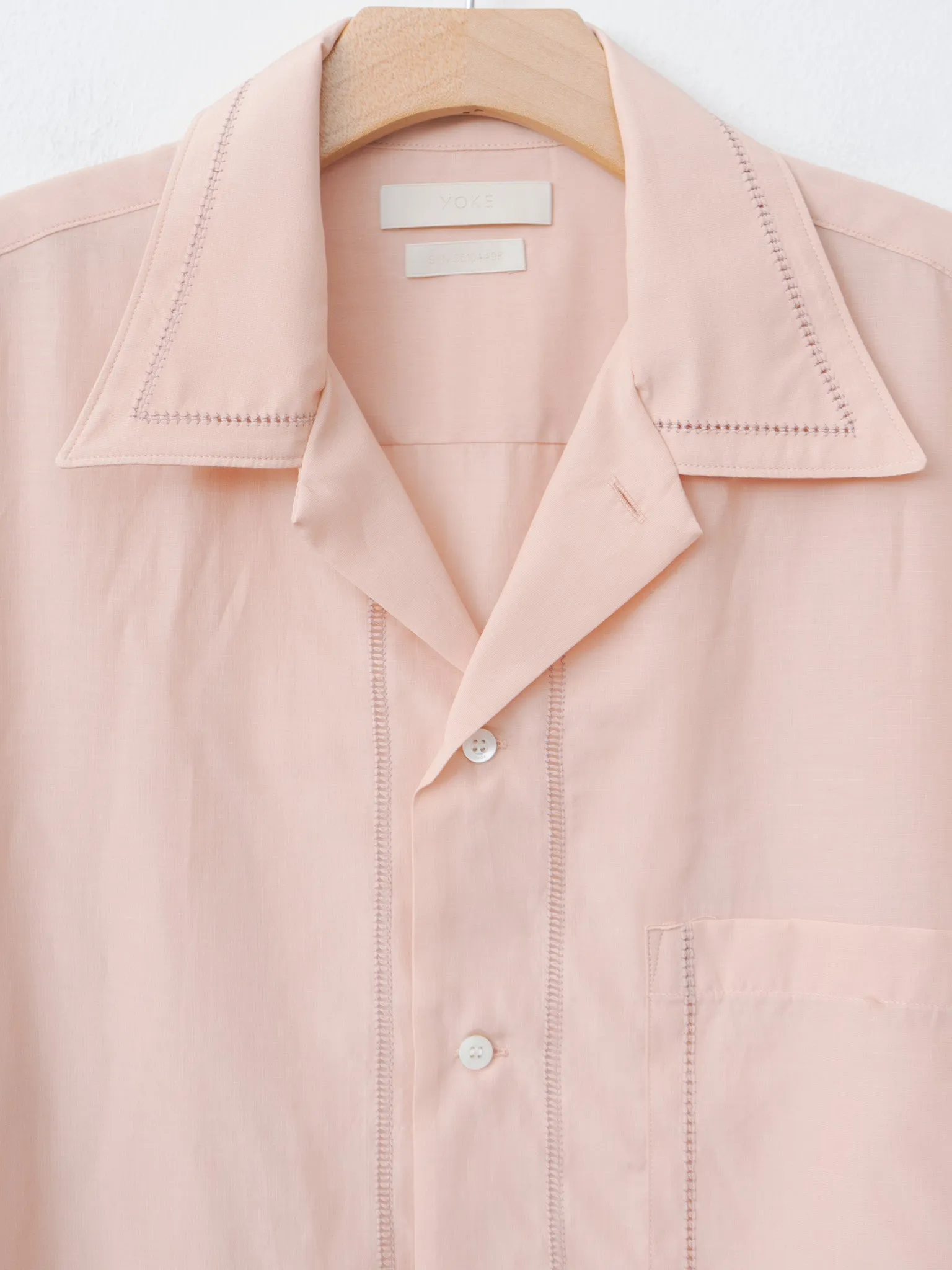 Embroidery Open Collar Shirt - Pink sold by Namu Shop product image thumbnail 4