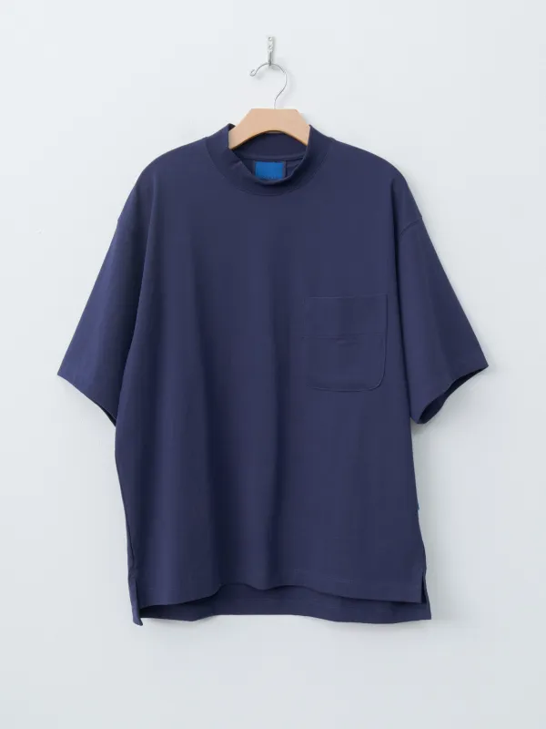 Cotton Mock Neck Pocket T-Shirt - Blue Navy sold by Namu Shop
