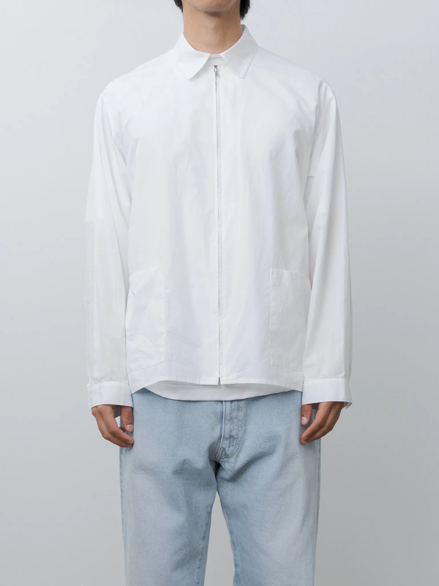 Chambray Zip Shirt - White sold by Namu Shop product image thumbnail 3