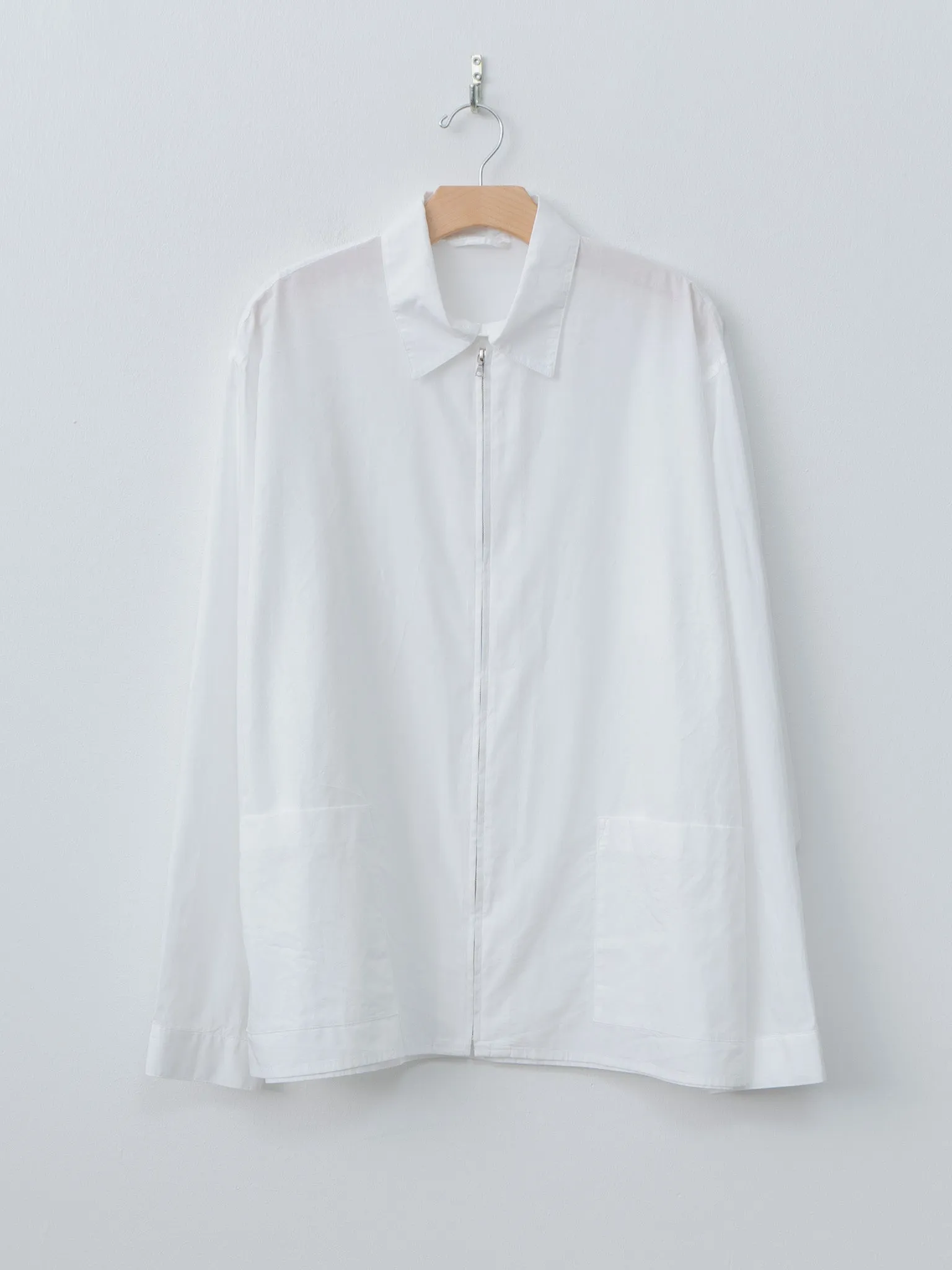 Chambray Zip Shirt - White sold by Namu Shop