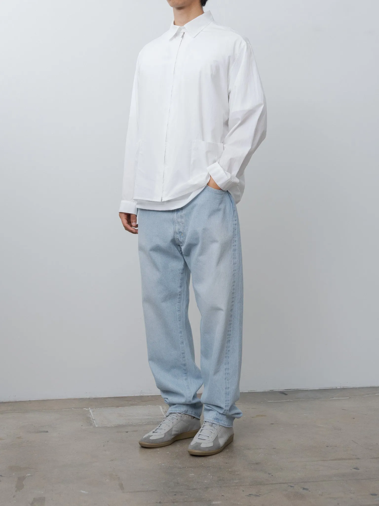 Chambray Zip Shirt - White sold by Namu Shop product image thumbnail 4
