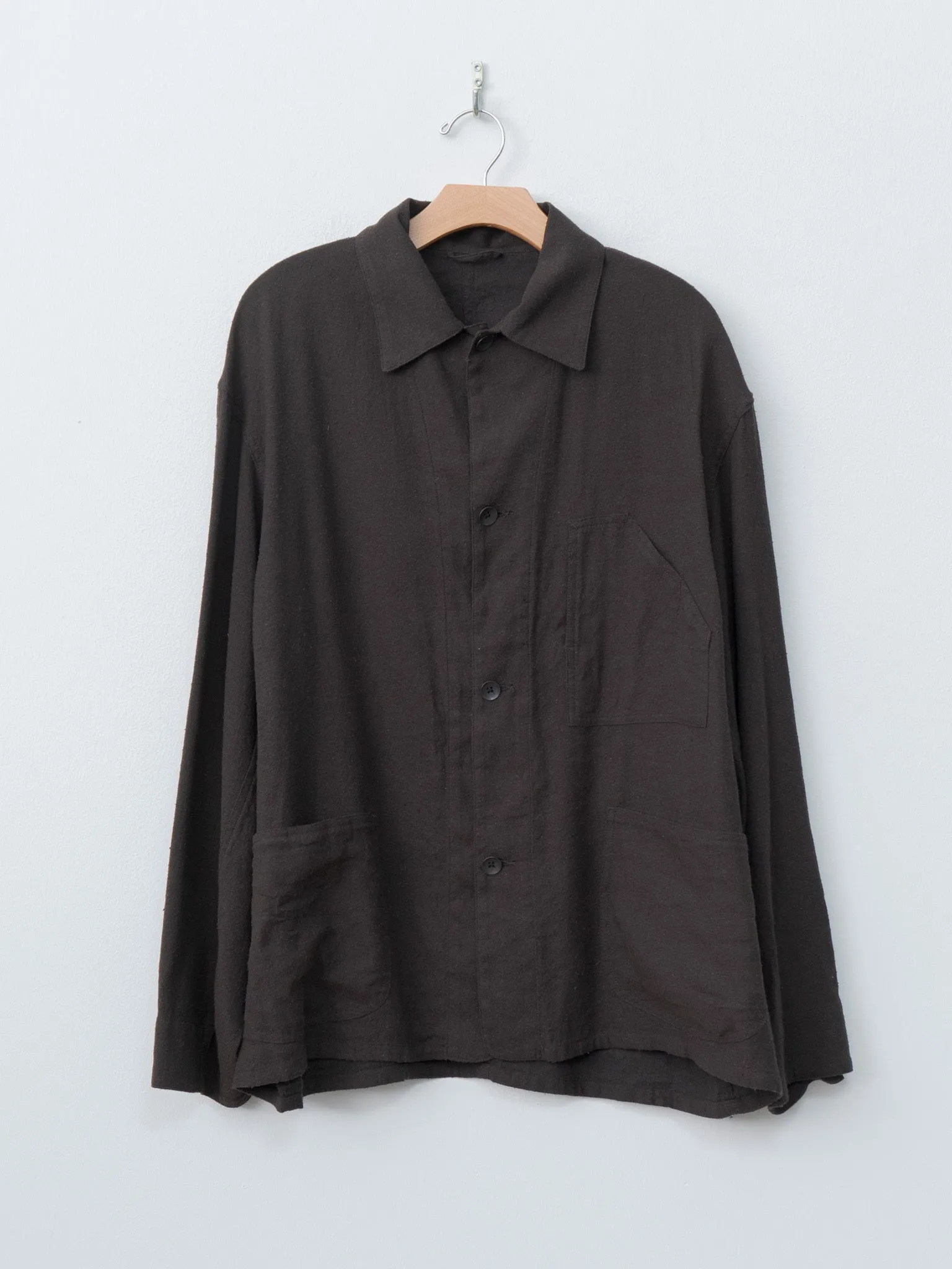 Silk Linen Work Jacket - Dark Brown sold by Namu Shop
