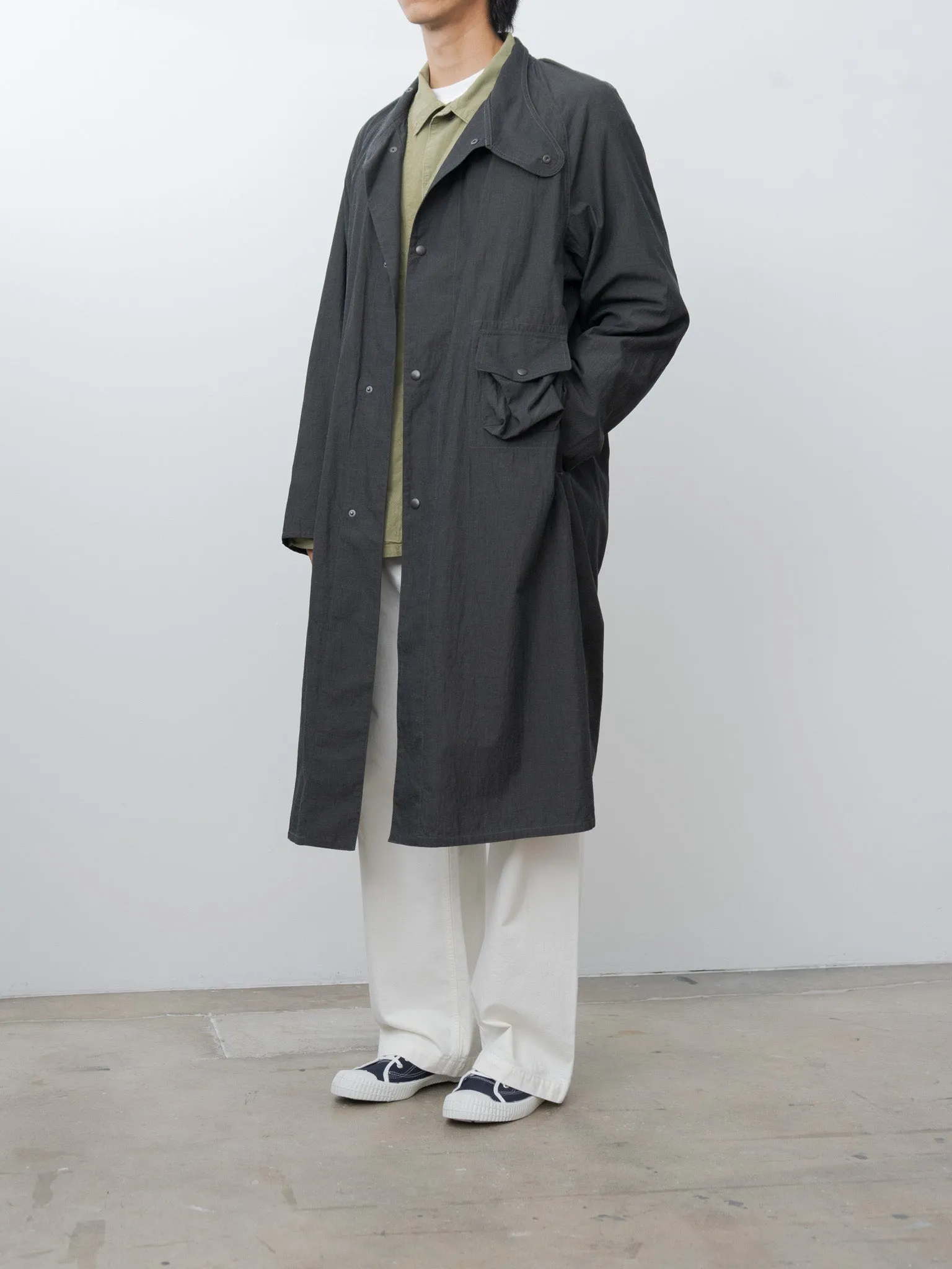Cotton Linen Desert Storm Coat - Heather Black sold by Namu Shop product image thumbnail 4