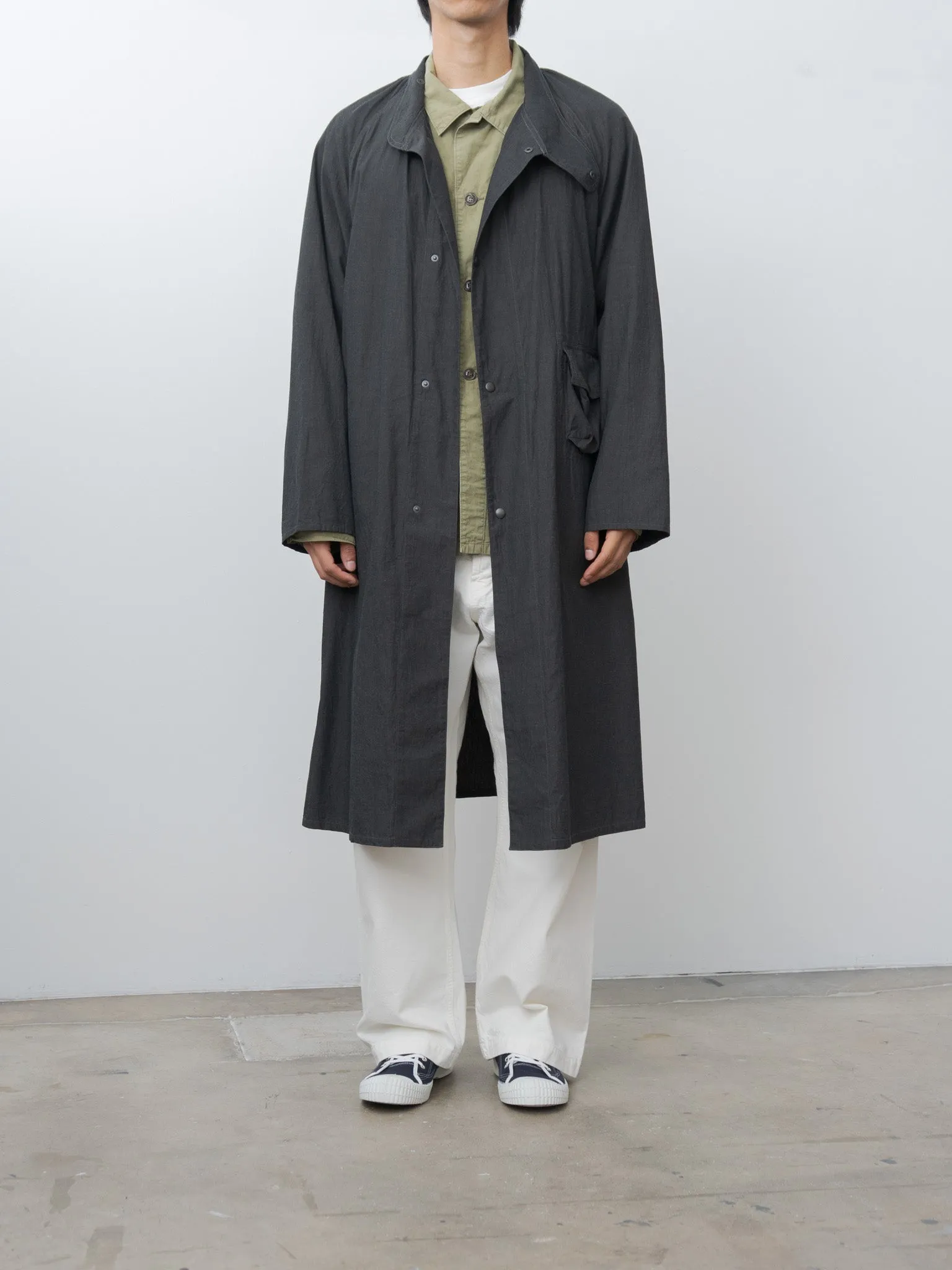 Cotton Linen Desert Storm Coat - Heather Black sold by Namu Shop product image thumbnail 3