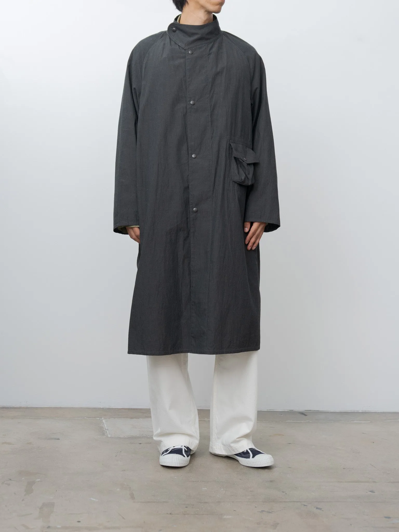 Cotton Linen Desert Storm Coat - Heather Black sold by Namu Shop product image thumbnail 2