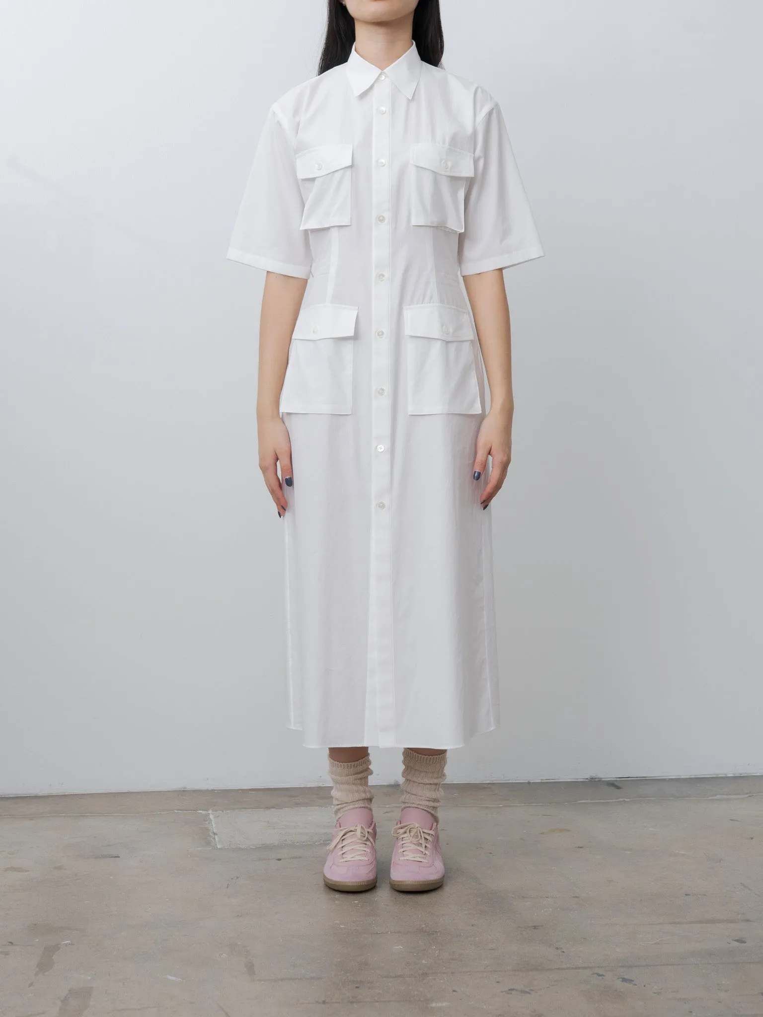 Washed Finx Twill Shirt Dress - White sold by Namu Shop product image thumbnail 2