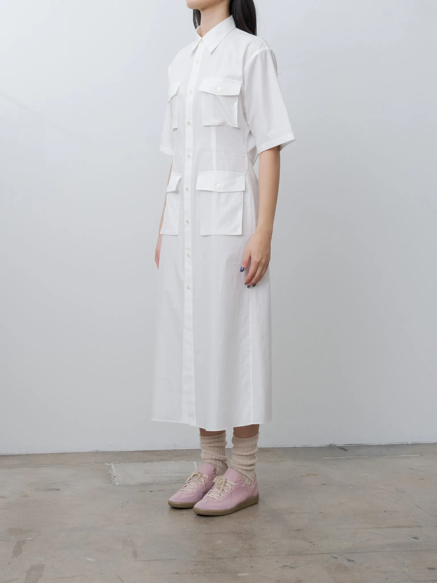 Washed Finx Twill Shirt Dress - White sold by Namu Shop product image thumbnail 4