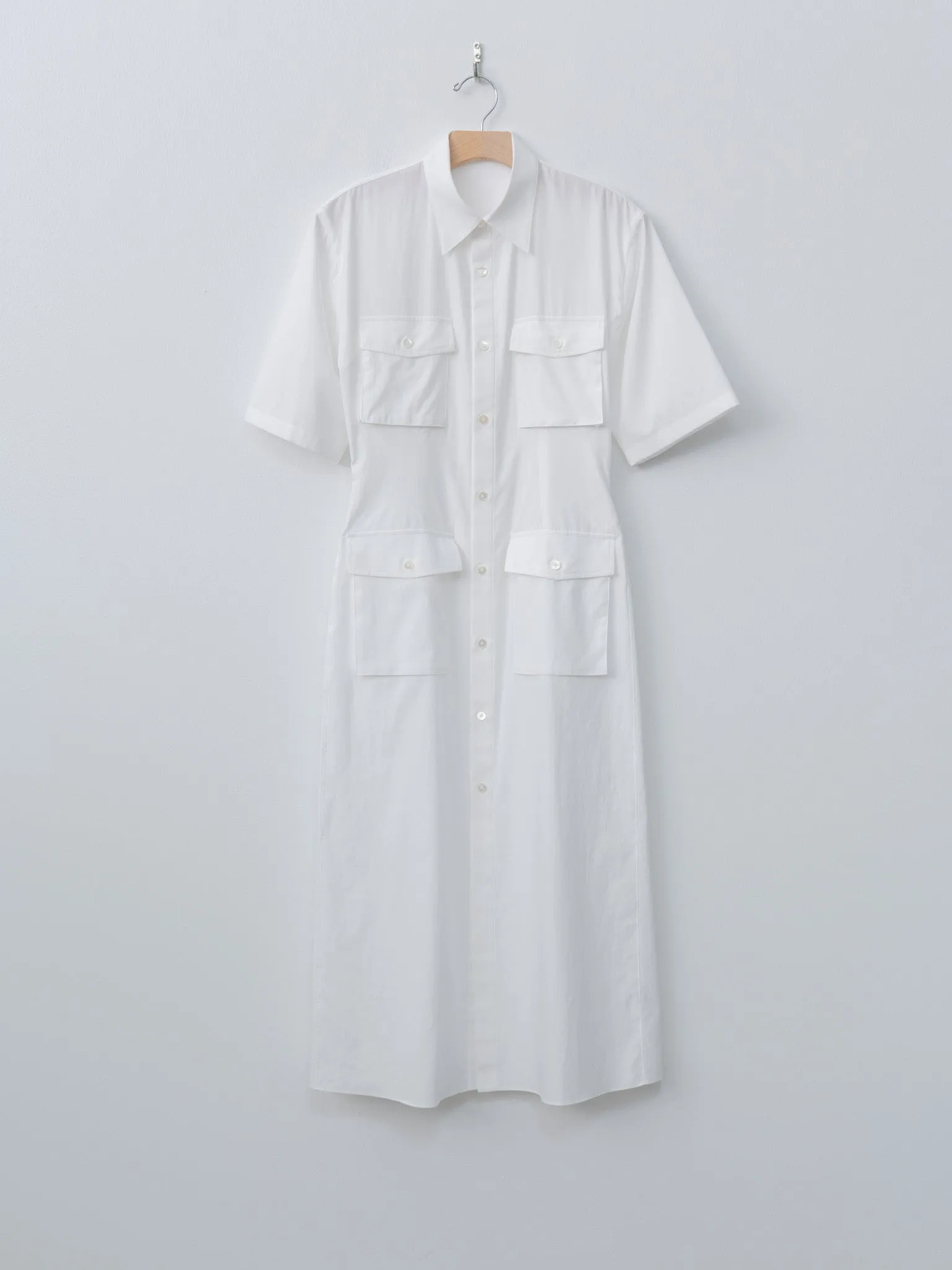 Washed Finx Twill Shirt Dress - White sold by Namu Shop