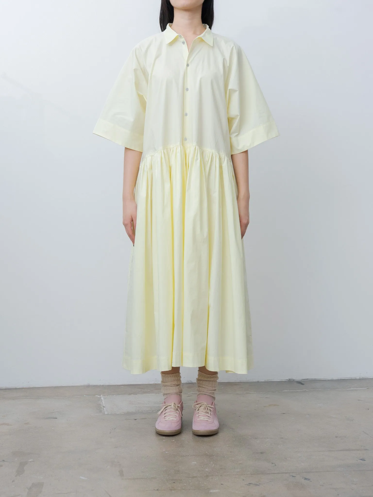 Tuck Gathered Dress - Light Yellow sold by Namu Shop product image thumbnail 2