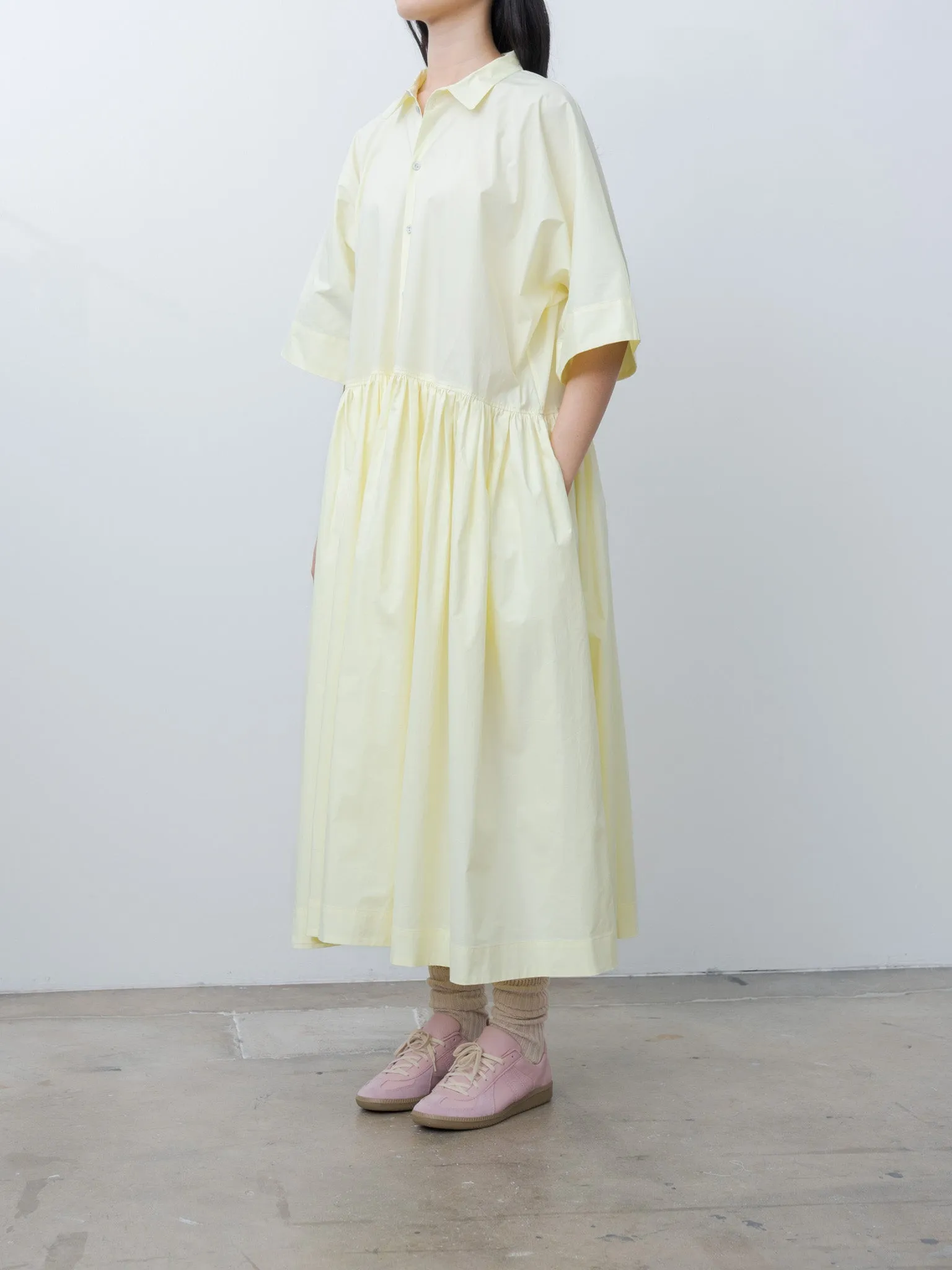 Tuck Gathered Dress - Light Yellow sold by Namu Shop product image thumbnail 3