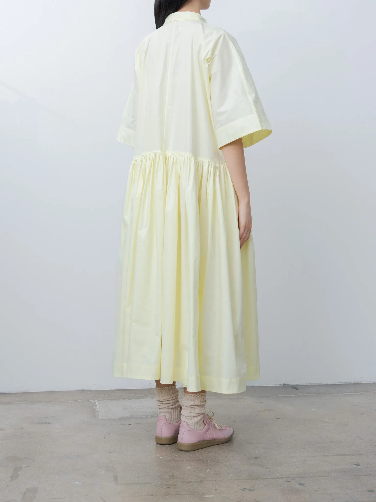 Tuck Gathered Dress - Light Yellow sold by Namu Shop product image thumbnail 4