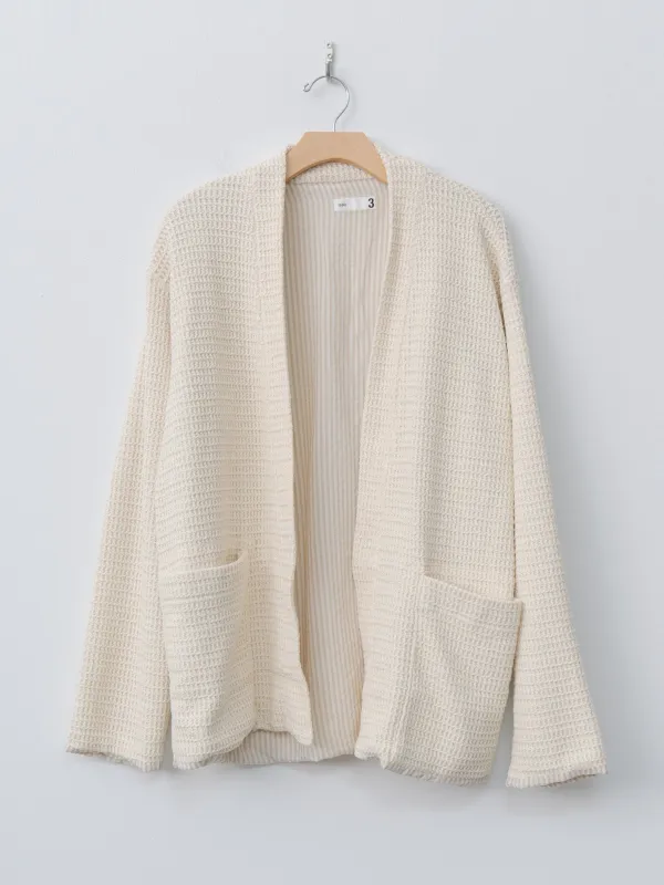 Cotton Poly Russell Knitting Jersey Lined Easy Cardigan - Cream sold by Namu Shop