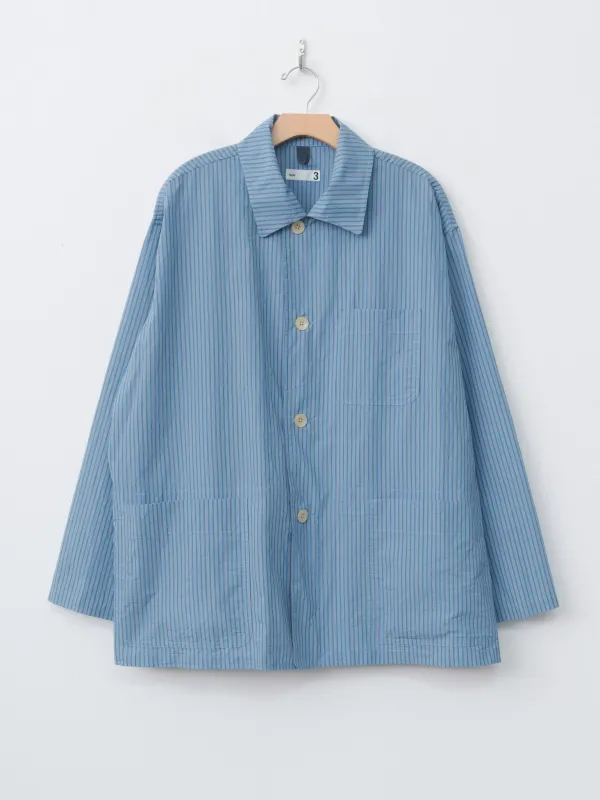 Stripe Cotton Nylon Cloth Jacket Shirt - Blue sold by Namu Shop