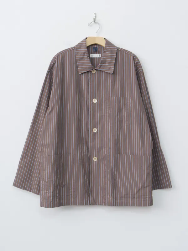 Stripe Cotton Nylon Cloth Jacket Shirt - Brown sold by Namu Shop