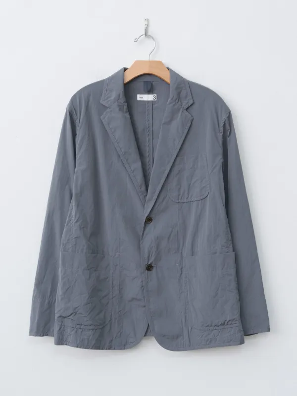 Cotton Silk Chambray Poplin Piping Jacket - Charcoal sold by Namu Shop