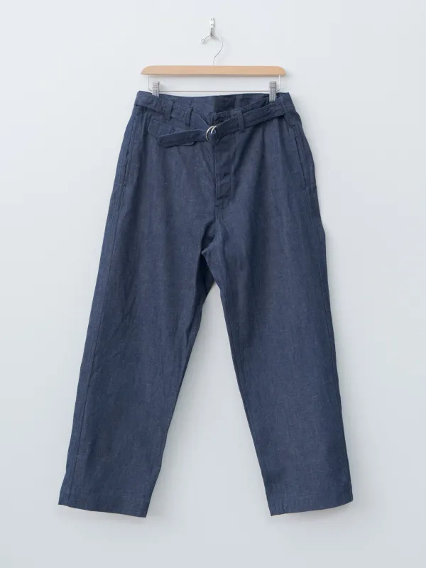 9.5oz Neps Cotton Denim Cloth D-ring Belted Pants - Indigo sold by Namu Shop