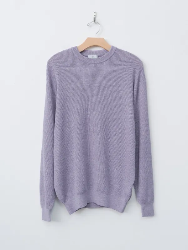 Linen/Cotton Ribstitch Crewneck Knit - Lavender sold by Namu Shop
