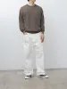 Linen/Cotton Ribstitch Crewneck Knit - Brown sold by Namu Shop