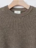Linen/Cotton Ribstitch Crewneck Knit - Brown sold by Namu Shop