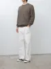 Linen/Cotton Ribstitch Crewneck Knit - Brown sold by Namu Shop