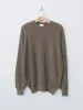 Linen/Cotton Ribstitch Crewneck Knit - Brown sold by Namu Shop