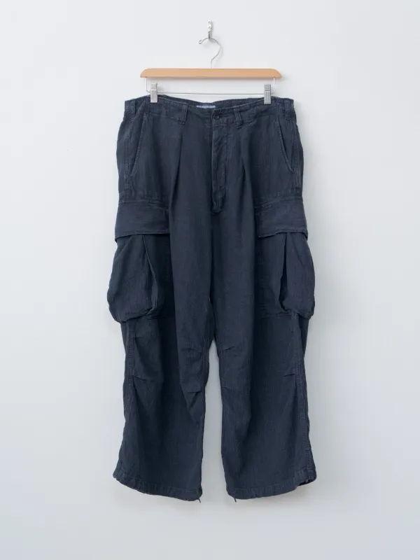 Linen Jungle Fatigue Pants - Navy sold by Namu Shop