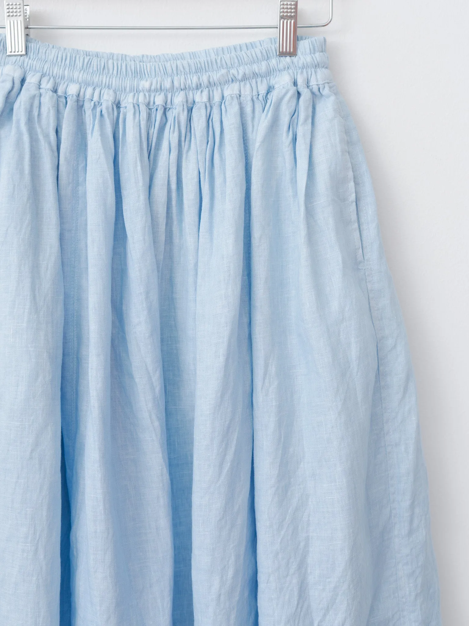 Natural Hand Dye Indigo Linen Skirt - Light Indigo sold by Namu Shop product image thumbnail 4