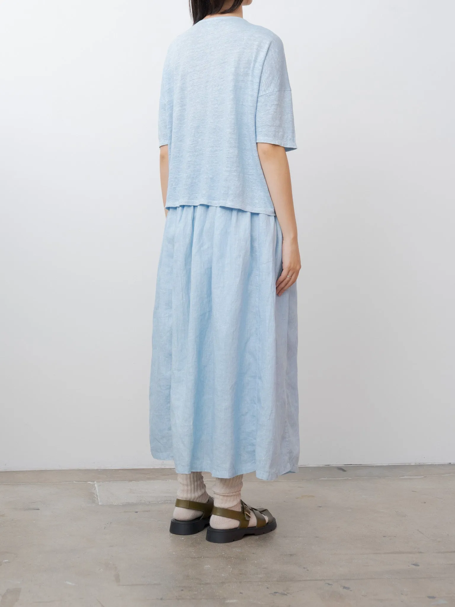 Natural Hand Dye Indigo Linen Skirt - Light Indigo sold by Namu Shop product image thumbnail 3