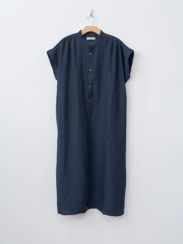Linen Dungaree Dress - Navy sold by Namu Shop