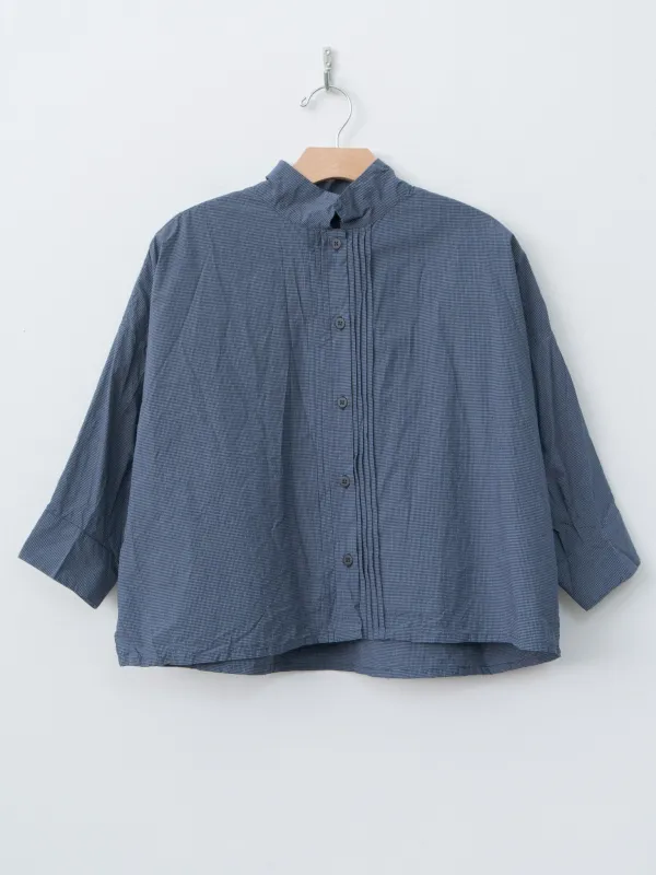 Claudia Shirt - Navy Micro Check sold by Namu Shop