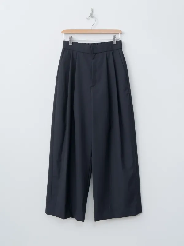 Wool Tropical Wide Easy Pants - Navy sold by Namu Shop