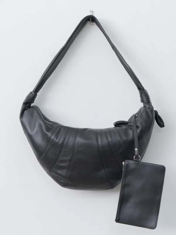 Large Croissant Bag - Black (soft nappa leather) sold by Namu Shop