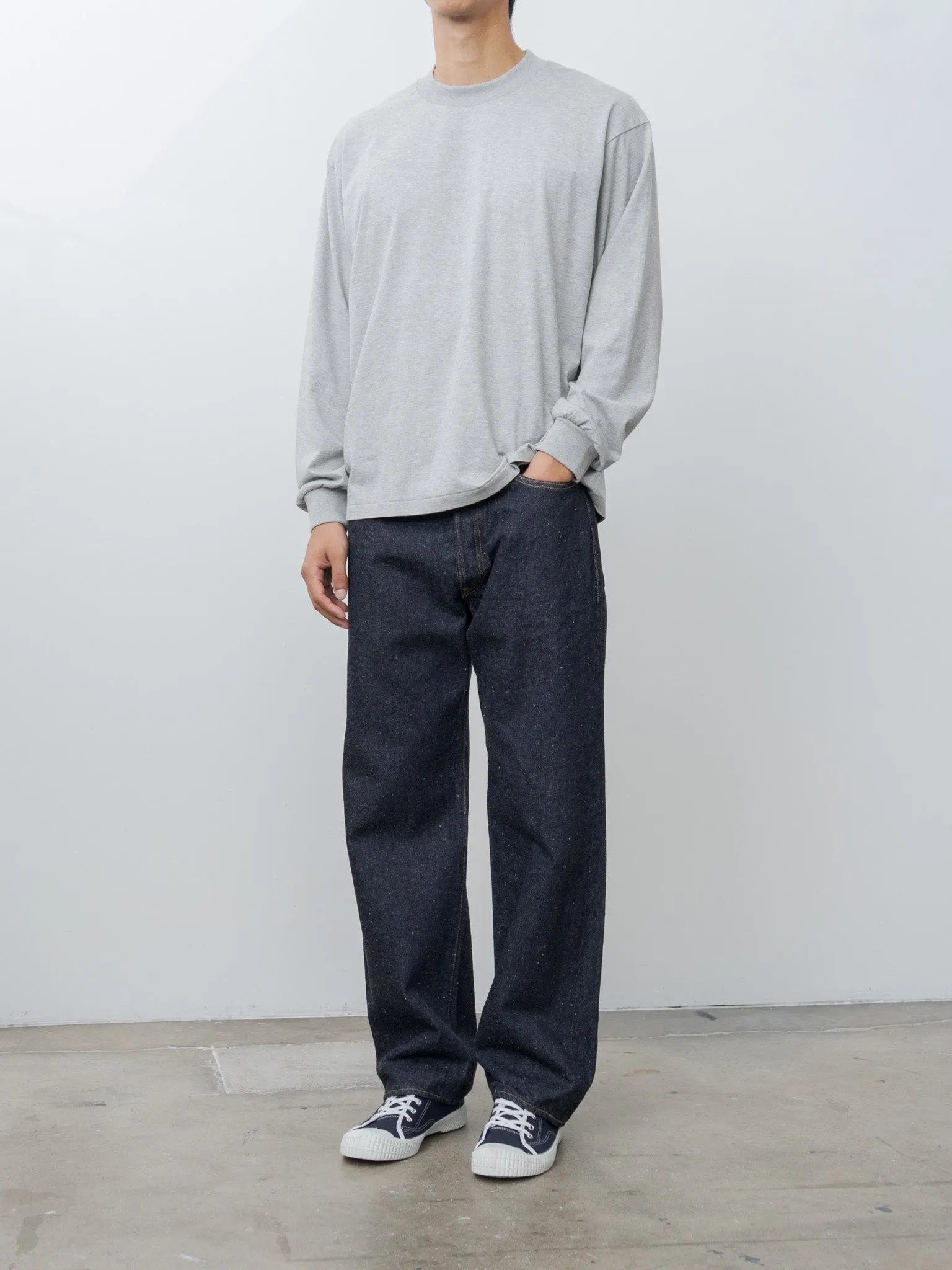 Suvin Supima Tube L/S Tee Light - Feather Gray sold by Namu Shop product image thumbnail 3