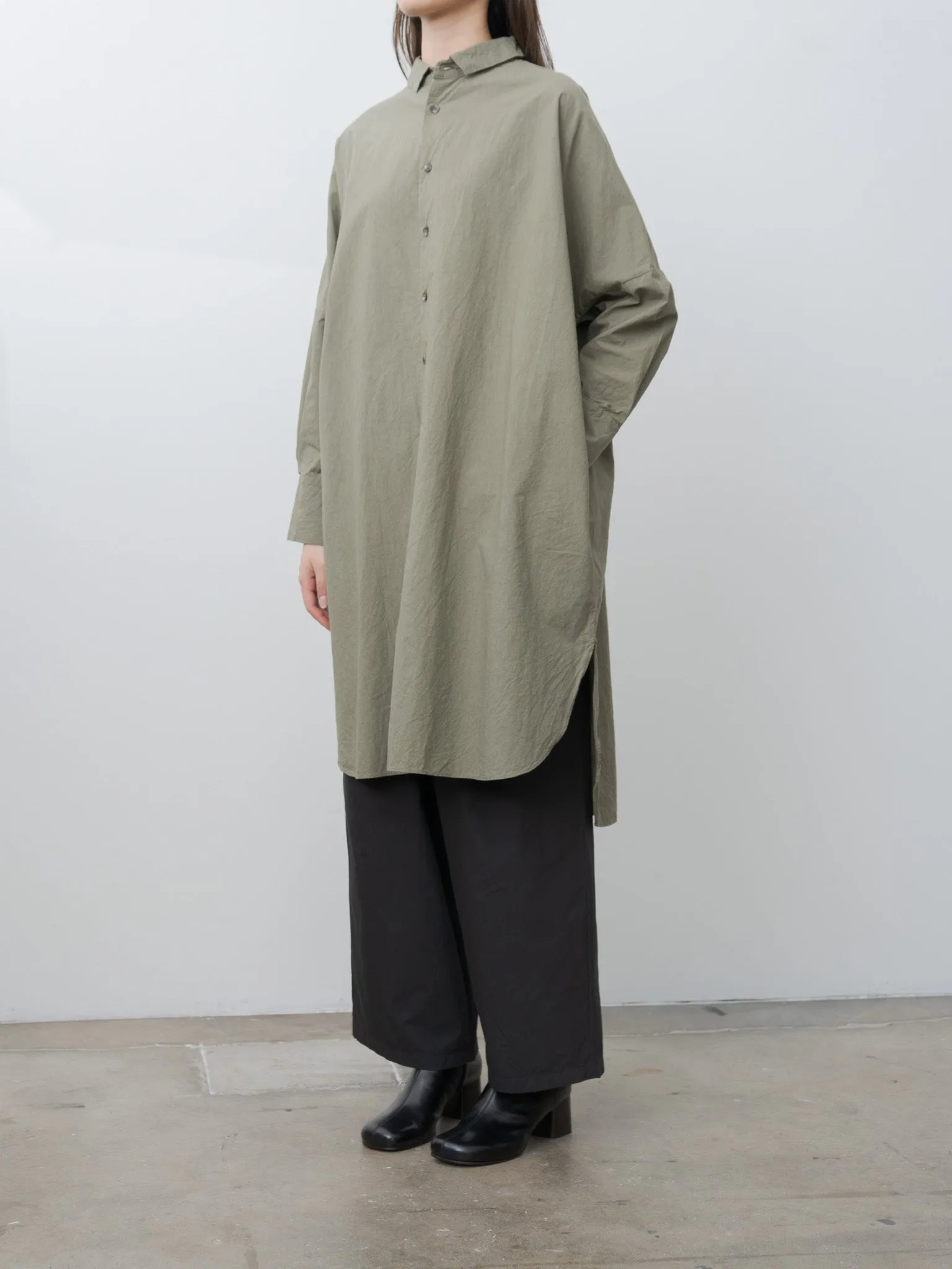 Shirt Dress - Khaki (Olive) sold by Namu Shop product image thumbnail 4