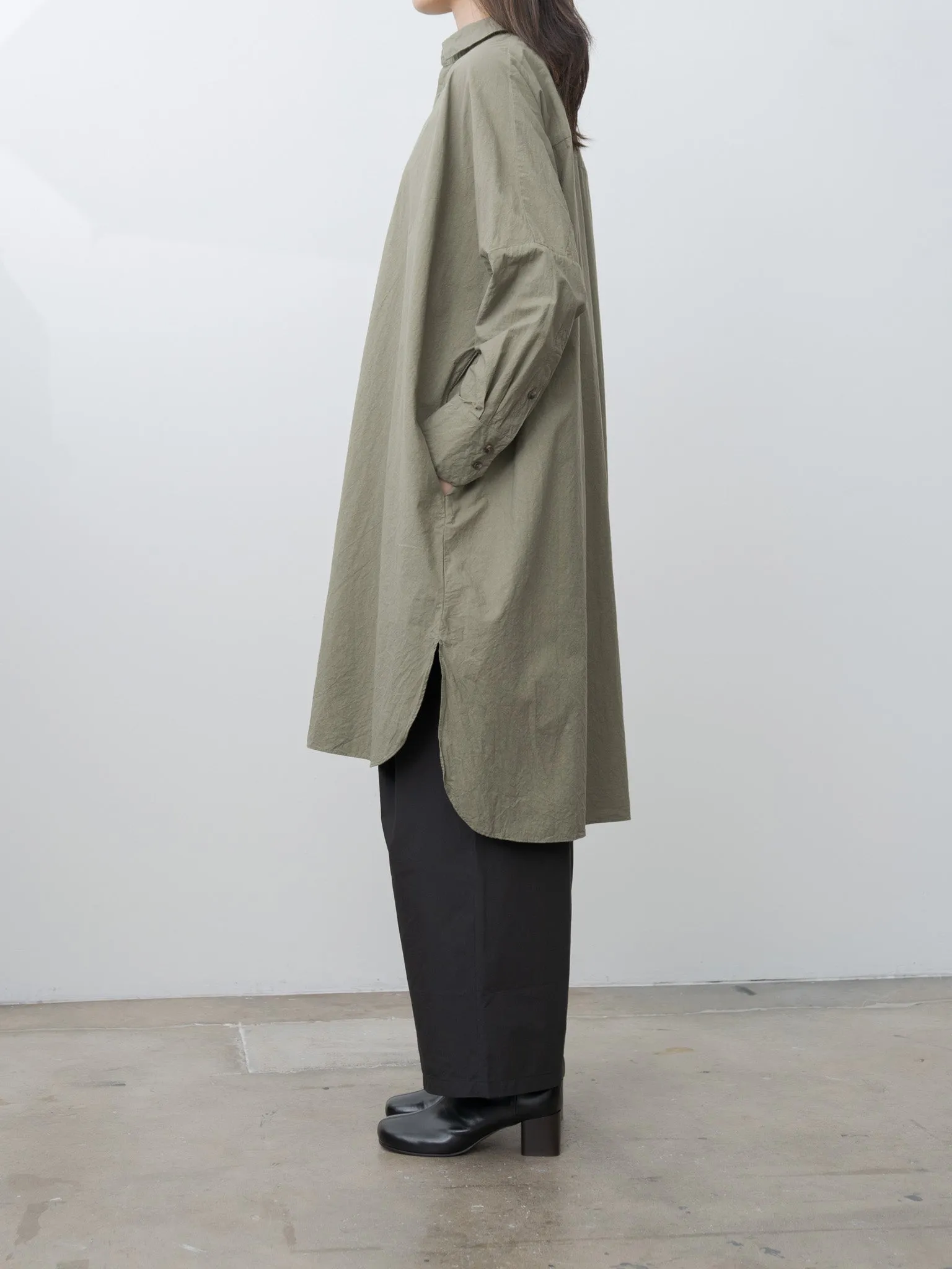 Shirt Dress - Khaki (Olive) sold by Namu Shop product image thumbnail 2