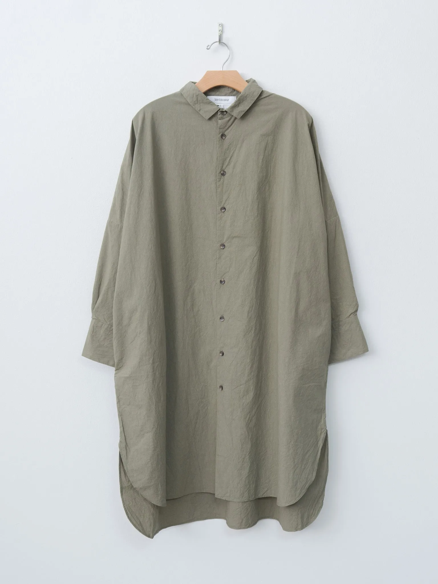 Shirt Dress - Khaki (Olive) sold by Namu Shop