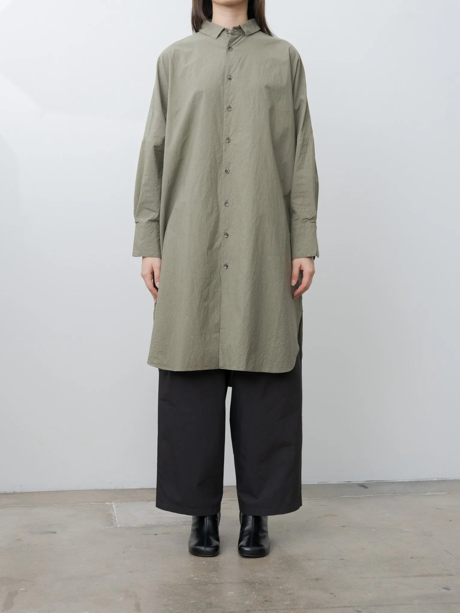 Shirt Dress - Khaki (Olive) sold by Namu Shop product image thumbnail 3
