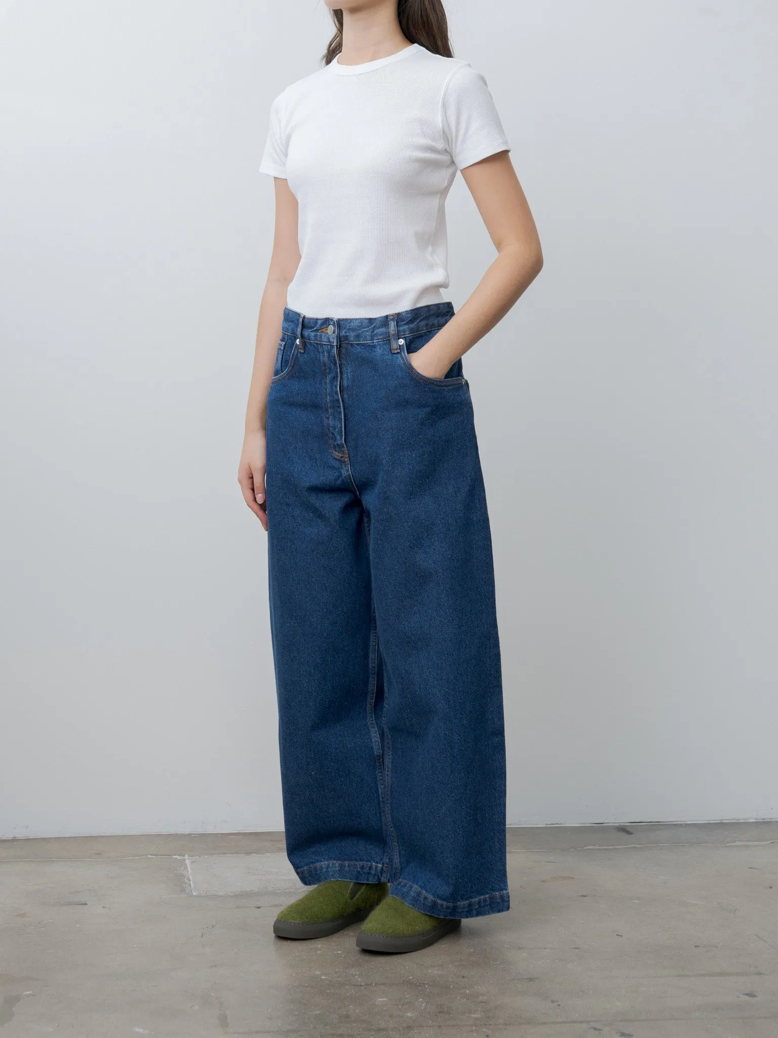 Neive Curved Leg Pant - Indigo Wash sold by Namu Shop product image thumbnail 3